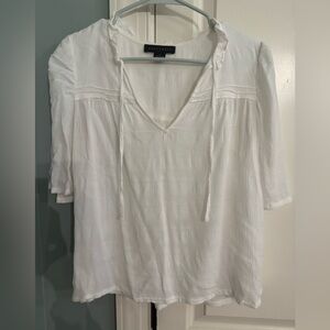 Sanctuary white, tiny ruffle collar top. Size small.